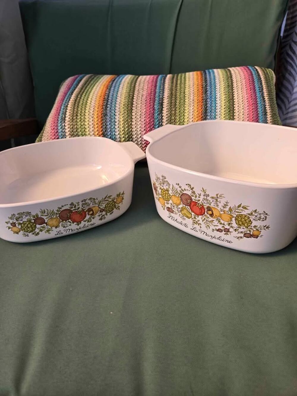 Vintage Corning Ware Spice O' Life Casserole Dishes - Set of 2